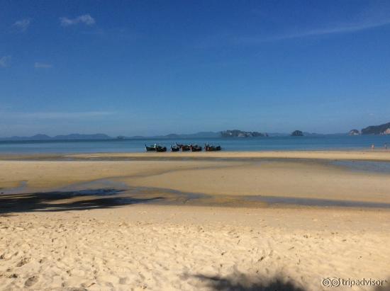 Hotel beach at low tide