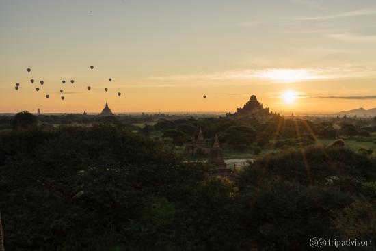 View of balloons in the east