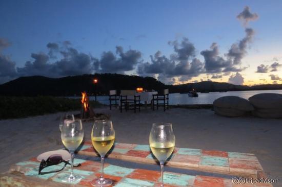 Our Last night! Notice the table and attention to detail to reuse old fishing boats and care and