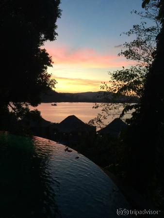 Sunset view from our villa