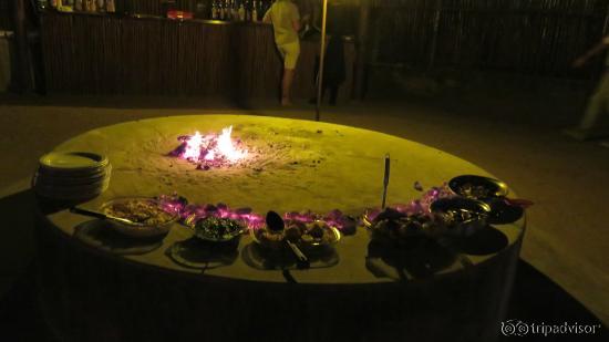 dinner by the fire