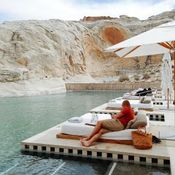 lounging by the pool