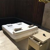 Private plunge pool and sun bed