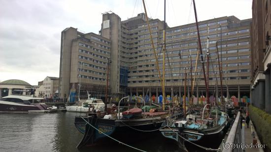 Rear of the hotel overlooking St Katherine's dock