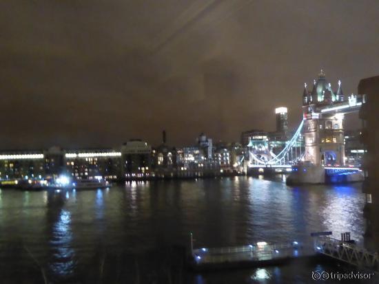 View at night from our bedroom window - can see Tower Bridge.