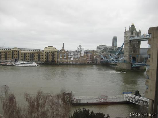 View from the window toward Tower Bridge