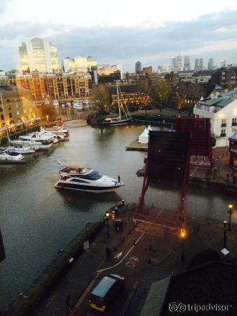 View of St Katherine's wharf from the rear of the hotel