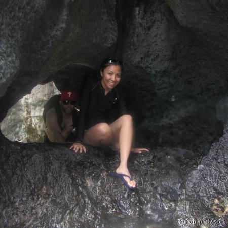 we had to pass through this small hole to get inside the lagoon