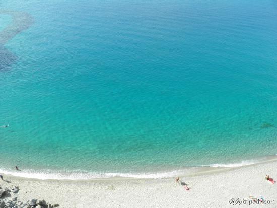 View of Tropea Beach from the observation point in Old city of Tropea