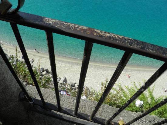 View of Tropea Beach from an observation point in Old city of Tropea