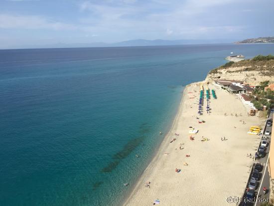 View of Tropea Beach from an observation point in Old city of Tropea