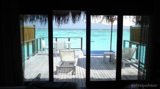 The deck in the water villa