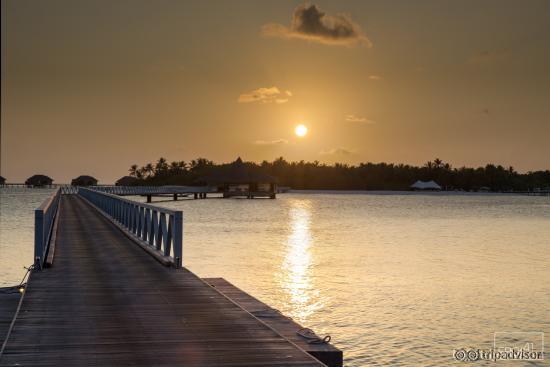 View over the west island and the bridge connecting them