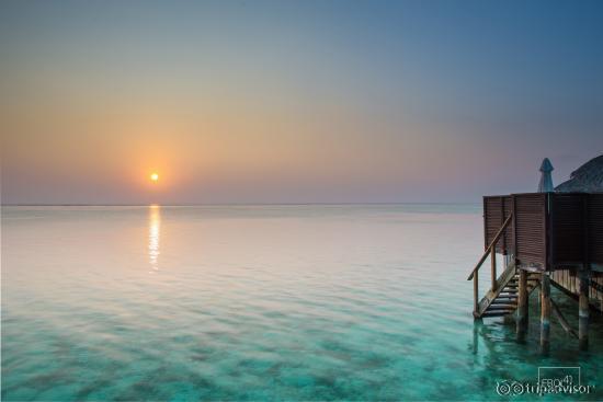 Sunset view from the Superior villa on the west side on the west island.