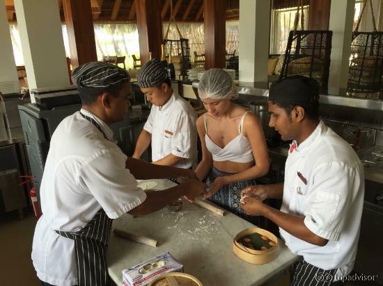 My daughter learning to make dim sum in the amazing Uffa Restaurant