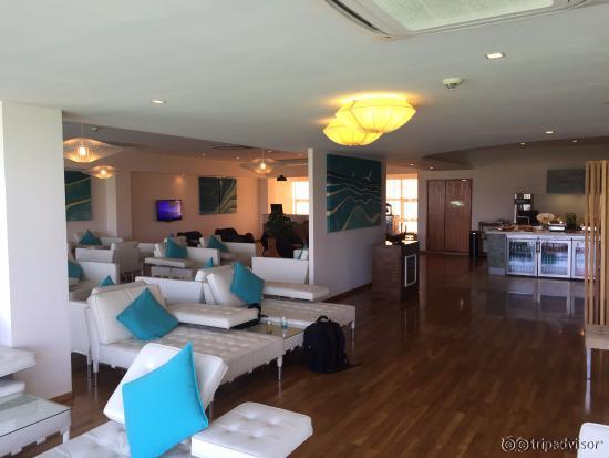 The Conrad lounge at Male, prior to boarding the seaplane.