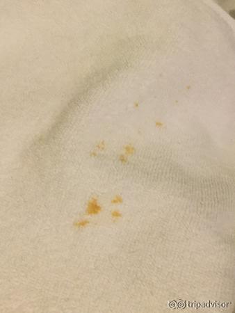 Serviette avec tâches de sang ...