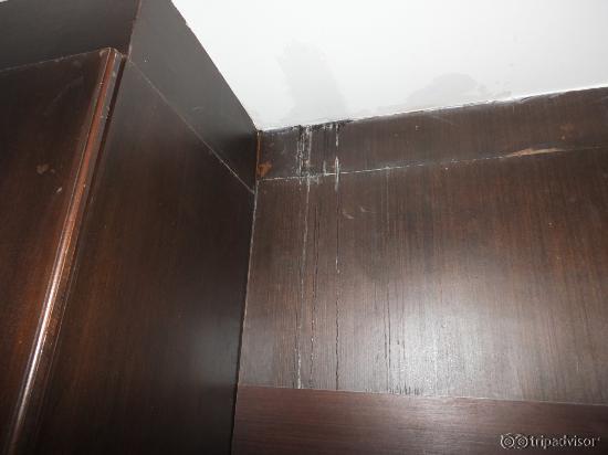 Water on the wall in the rooms