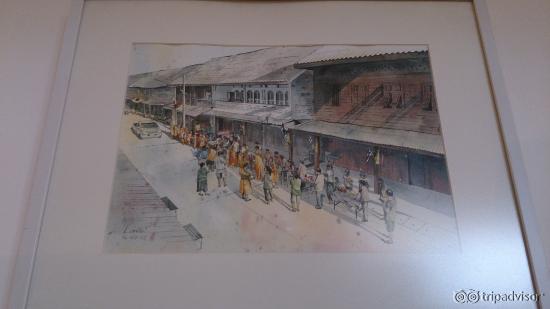 hasil lukisan dari foto statiun bkk lama. terdapat pula dalam bentuk postcard seharga thb10