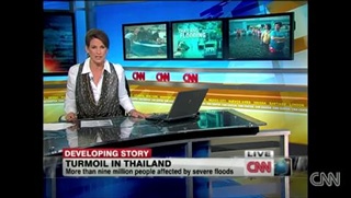 CNN ตีข่าว 9 ล้านคนไทย โดนพิษน้ำท่วม