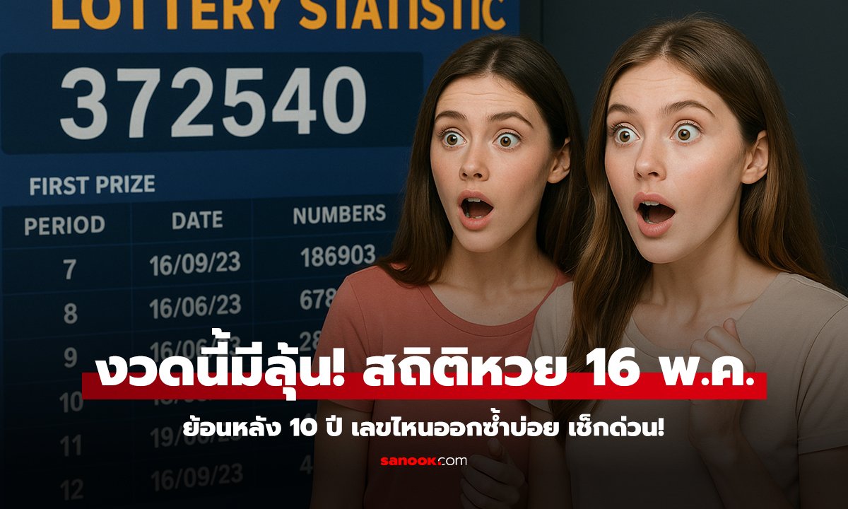รวมเลขเด็ดจากสถิติหวย 16 พฤษภาคม ย้อนหลัง 10 ปี งวดนี้มีลุ้น!