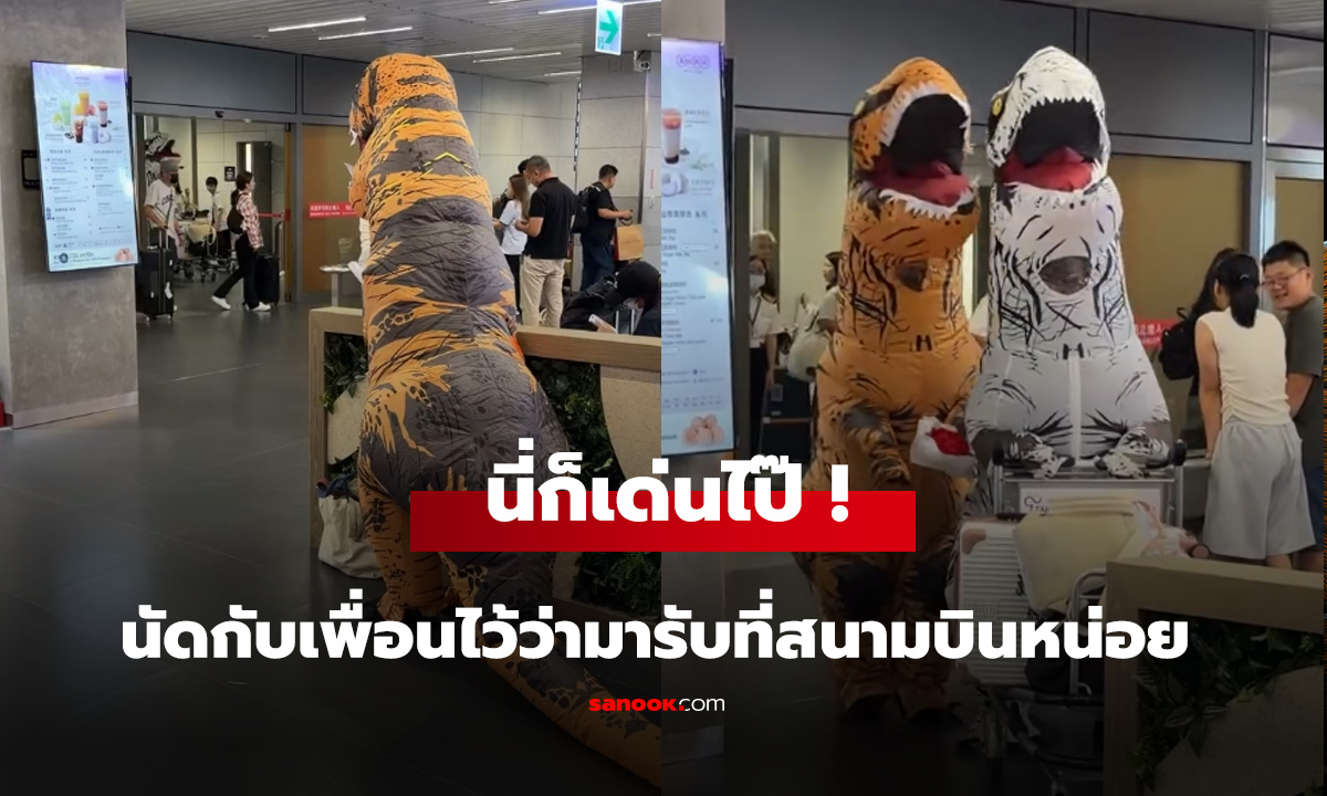 เห็นมาตั้งแต่ไกล  เมื่อเพื่อนมารอรับที่สนามบิน