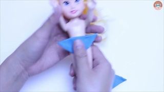 ชุดว่ายน้ำ ตุ๊กตาบาร์บี้ สอนปั้นแป้งโดว์ชุดตุ๊กตา Play Doh Disney Princess Dresses Ariel Cinderella