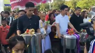 บรรยากาศ “เมสซี่เจ”ชนาธิป สรงกระสินธ์ กองกลางทีมชาติไทยเข้าอุปสมบทที่วัดบางช้างเหนือ