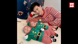 "น้องธีร์-น้องพีร์" ลูกชายฝาแฝด "พ่อบีม แม่ออย" หล่อตี๋ น่าฟัดมาก