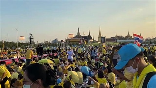ประชาชนใส่เสื้อเหลืองเต็มท้องสนามหลวง เฝ้ารับเสด็จฯ ในหลวง-พระราชินี
