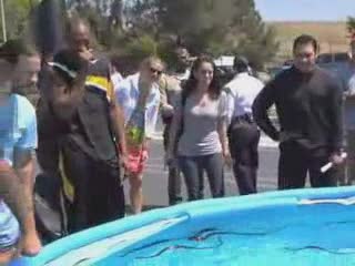 Kobe Dunk Over Pool Of Snakes with jackass crew