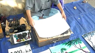 ศิลปินเด็กชาวพม่า โชว์วาดรูปสีน้ำอย่างสวย