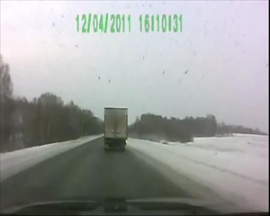 Luckily avoided head on collision with a slipped truck trail