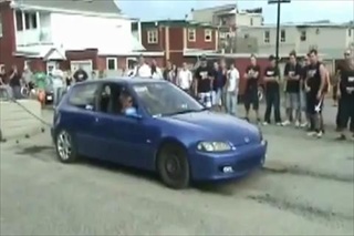 Honda Civic Burnout Win then Fail by sia.co.th