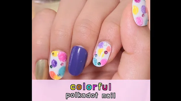 Colorful polkadot nail เล็บลายจุดสดใส