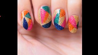 Colorful Nail Art เล็บคัลเลอร์บล็อคสดใสประกายวิ๊ง