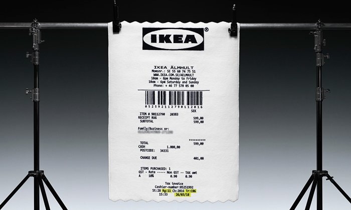 IKEA เอาใจวัยรุ่น ดึงตัวเจ้าพ่อสตรีทแฟชั่นมาออกแบบ "พรมลายใบเสร็จ"