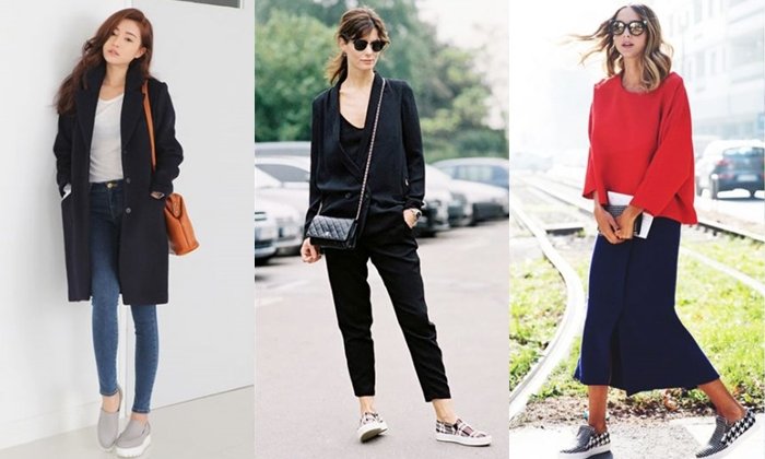 แฟชั่นรองเท้า Slip-On สำหรับออฟฟิศลุคสุดชิค