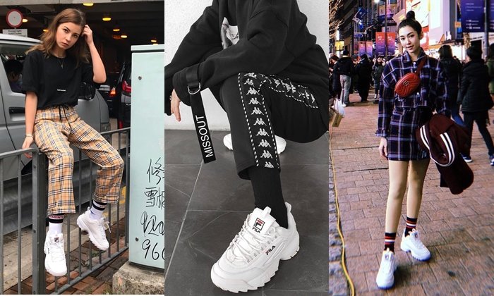 มาดูกัน "Fila Disruptor Sneaker" ยอดฮิตของสาวๆ จับคู่กับเสื้อผ้าแบบไหนดี