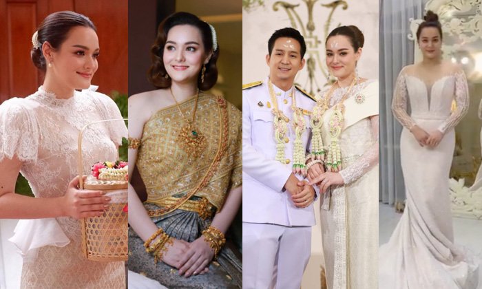 "นาตาลี เดวิส" กับ 4 ชุดแต่งงานแบบไทย เรียบหรู ดูสวยแพง
