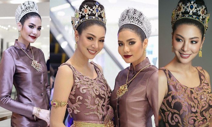 น้ำตาล ชลิตา - ฝ้าย สุภาพร 2 นางงามหน้าคม ในชุดไทยสวยสง่า จนละสายตาไม่ได้