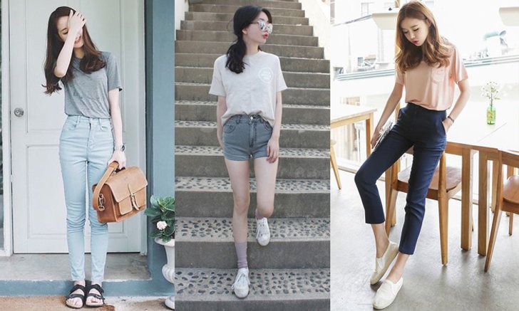 เปลี่ยนลุคให้ดูเรียบร้อย มีเอว กับ 20 ไอเดียแฟชั่น ใส่เสื้อไว้ในกางเกง สไตล์ สาวเอเชีย