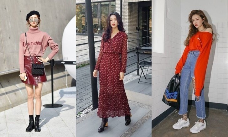 30 ไอเดีย แฟชั่นโทนสีแดง สดใส เป็นคนใหม่ น่ารักแบบสาวเกาหลี