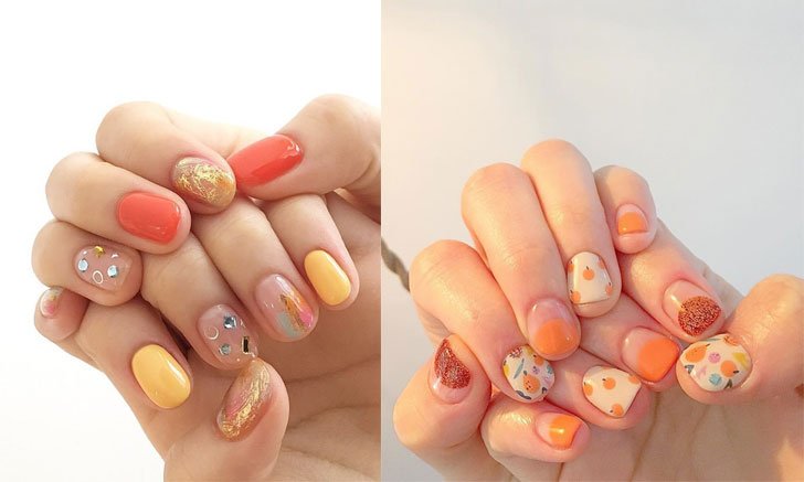 รวมไอเดียแฟชั่น "เล็บโทนสีส้ม" สวยแซ่บ เปรี้ยวจี๊ด น่ารักสดใส