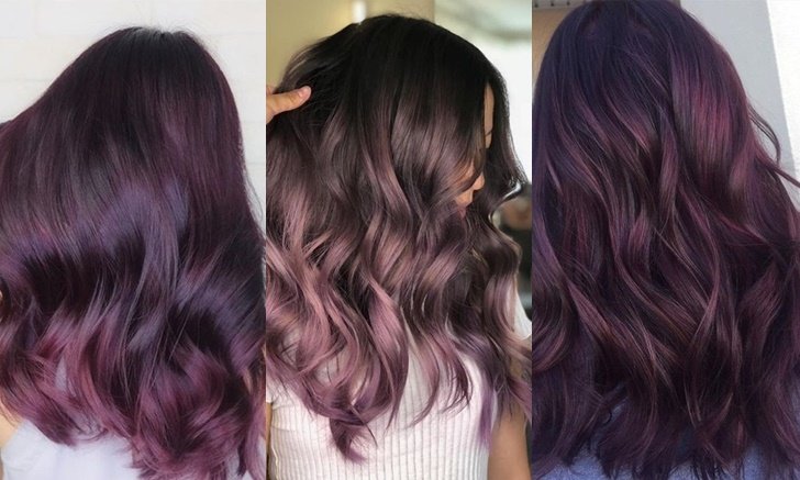 25 ไอเดียสีผมน้ำตาลประกายม่วง ทำแล้วสวยเริ่ดเชิดมาก