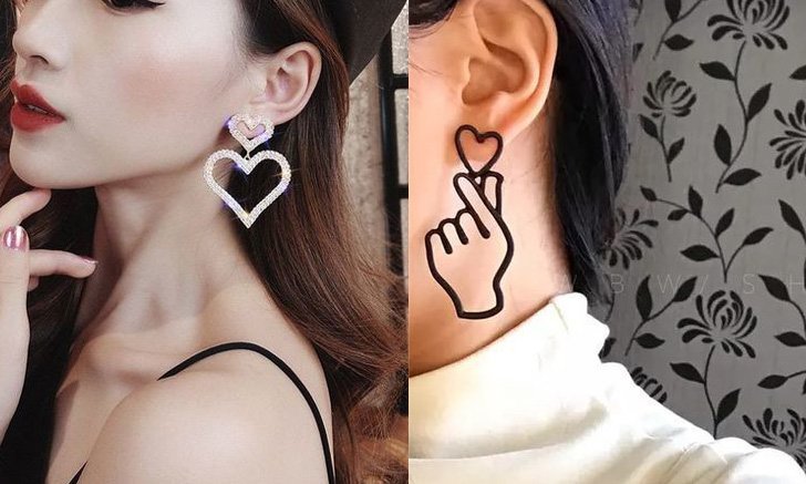 รวมไอเดียใส่ต่างหูรูปหัวใจสุดคิวท์สไตล์เกาหลี รับวาเลนไทน์