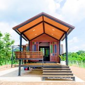 บ้านไม้สำเร็จรูปราคาประหยัด หลังเล็กกะทัดรัด กลิ่นอายบ้านไทยโบราณ พื้นที่ใช้สอย 352 ตรม