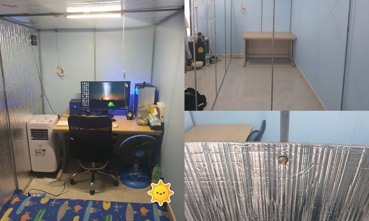 DIY สุดเจ๋ง “ห้องทำงานและห้องนอนเย็นเจี๊ยบ” ดีไซน์กะทัดรัด อยู่ได้ทุกสภาพอาคาร ทั้งบ้านและหอพัก ราคาไม่แพง