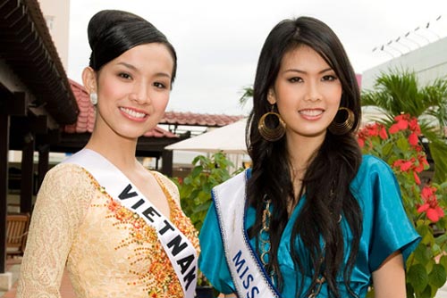 Nguyen Thuy Lam มิสเวียดนาม 2008 และแก้ม กวินตรา โพธิจักร
