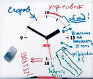 White board with a watch